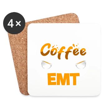 Half Coffee Half EMT Funny Paramedic Humor - Untersetzer (4er-Set) - Weiß - Vorne