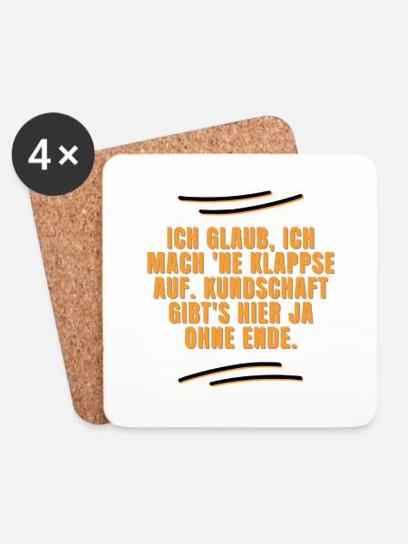 Ich mach ne Klappse auf - Untersetzer (4er-Set) - Weiß