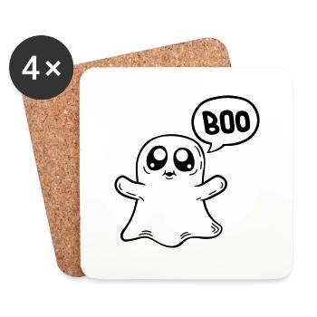 Scaring Ghost Boo - Coasters (set of 4) - white - Front