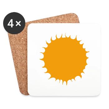Sonne Sommer Aquarell Natur Strand Himmel Vektor - Untersetzer (4er-Set) - Weiß - Vorne