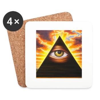 Illuminati Eye - Coasters (set of 4) - white - Front
