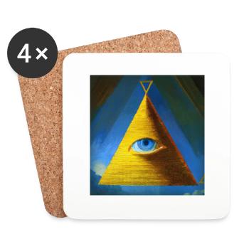 All Seeing Eye - Coasters (set of 4) - white - Front