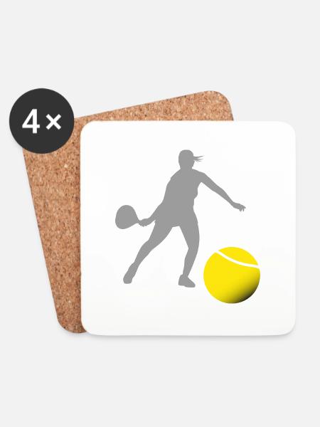 Padel woman - Coasters (set of 4) - white