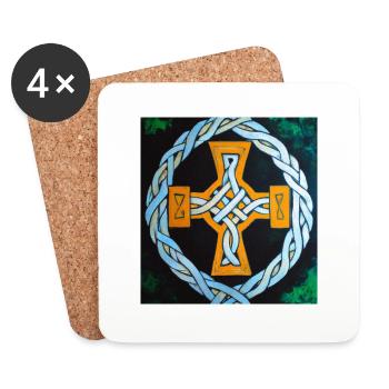 Celtic Cross - Coasters (set of 4) - white - Front
