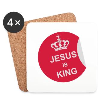 Citation de Jésus est roi - Dessous de verre (lot de 4) - blanc - Devant