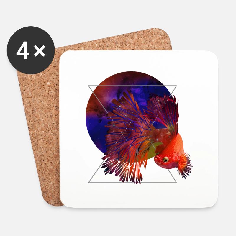 Space Fish - Coasters (set of 4) - white
