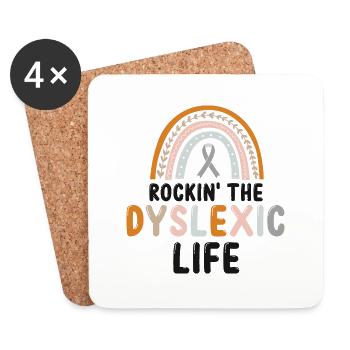 Enseignants de sensibilisation à la dyslexie et de dyslexie - Dessous de verre (lot de 4) - blanc - Devant