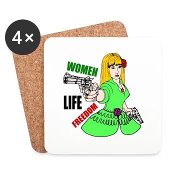 Women life freedom - Dessous de verre (lot de 4) - blanc - Devant