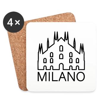 Milan - Dessous de verre (lot de 4) - blanc - Devant