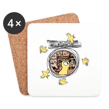 Canary birds - Coasters (set of 4) - white - Front