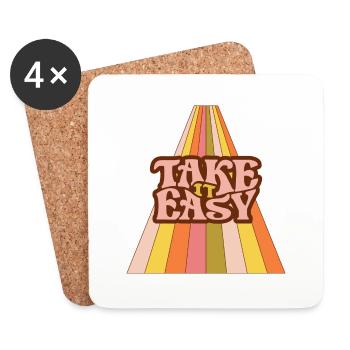 Take it Easy - Untersetzer (4er-Set) - Weiß - Vorne