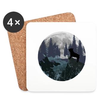 Français Montagne Bulldog - Dessous de verre (lot de 4) - blanc - Devant