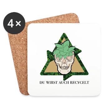 DU WIRST AUCH RECYCELT - Untersetzer (4er-Set) - Weiß - Vorne