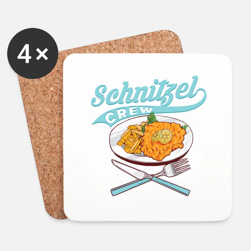 Schnitzel Crew - Untersetzer (4er-Set) - Weiß