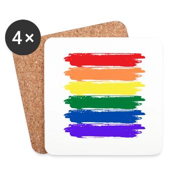 LGBTQIA+ Minimalist - Coasters (set of 4) - white - Front