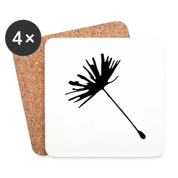 Löwenzahn Pusteblume Illustration - Untersetzer (4er-Set) - Weiß - Vorne