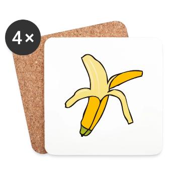 Banane - Untersetzer (4er-Set) - Weiß - Vorne
