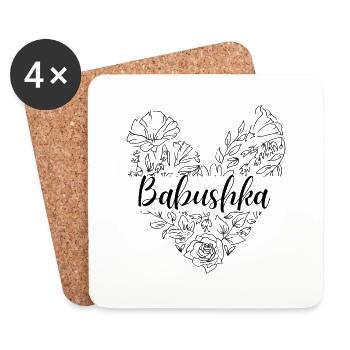 Babuschka. Babuschka Geschenk - Untersetzer (4er-Set) - Weiß - Vorne