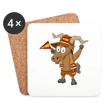 Spanischer Steinbock Fan - Untersetzer (4er-Set) - Weiß - Vorne