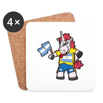 Argentine Crazy Unicorn - Coasters (set of 4) - white - Front