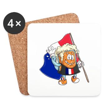Bier Fan von Frankreich - Untersetzer (4er-Set) - Weiß - Vorne