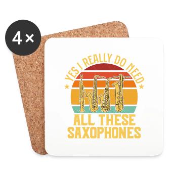 Oui, j’ai vraiment besoin de tous ces saxophonistes - Dessous de verre (lot de 4) - blanc - Devant