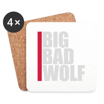 big bad wolf quote - Coasters (set of 4) - white - Front