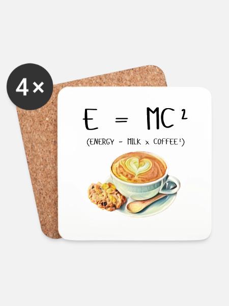 E MC² Coffee Milk Energy Gift funny - Coasters (set of 4) - white