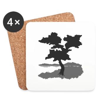 Pin au bord de la mer. - Dessous de verre (lot de 4) - blanc - Devant