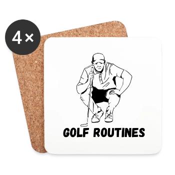 Golf-Routinen - Untersetzer (4er-Set) - Weiß - Vorne
