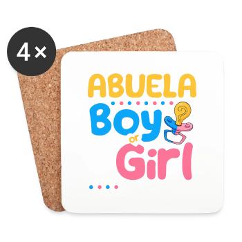 Pink or Blue Abuela Loves You Spanish Grandmother - Coasters (set of 4) - white - Front