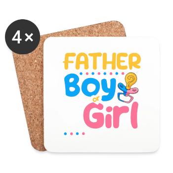 Pink or Blue Father Loves You Best Dad Ever - Coasters (set of 4) - white - Front