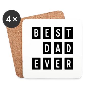 Best dad ever - Dessous de verre (lot de 4) - blanc - Devant