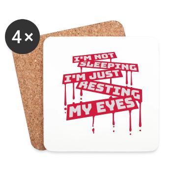 im not sleeping Quote - Coasters (set of 4) - white - Front