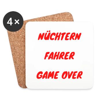 Nüchtern und Fahrer - Untersetzer (4er-Set) - Weiß - Vorne