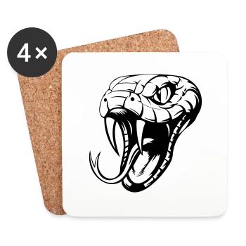 Snake - Coasters (set of 4) - white - Front
