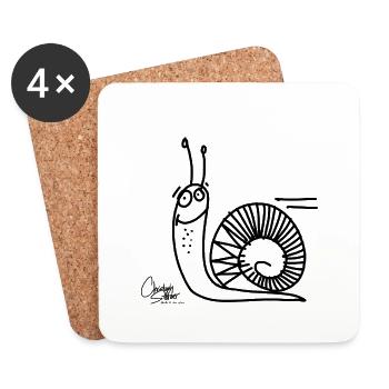 Funny snail - Coasters (set of 4) - white - Front