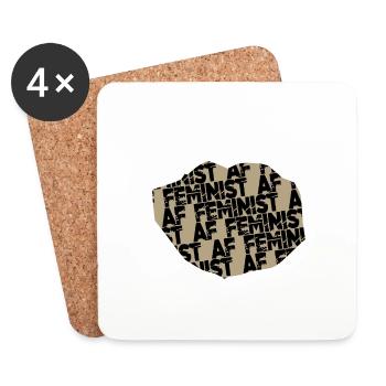 anniversaire femme cadeau idée femme vie noire - Dessous de verre (lot de 4) - blanc - Devant