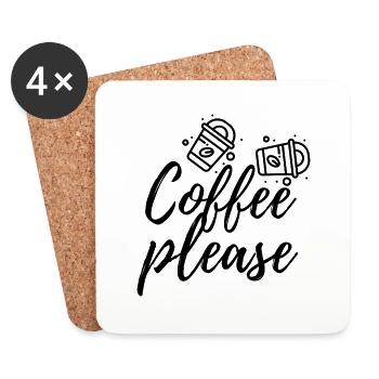 Café s’il vous plaît - Dessous de verre (lot de 4) - blanc - Devant