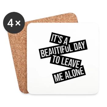 leave me alone day - Untersetzer (4er-Set) - Weiß - Vorne