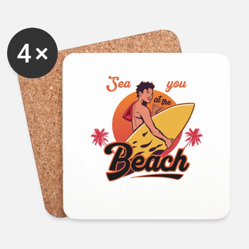 See you at the Beach - Untersetzer (4er-Set) - Weiß