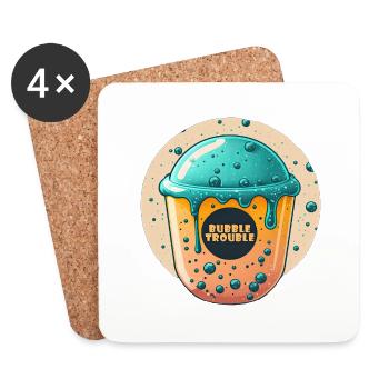 Bubble Trouble Bubble Tea - Coasters (set of 4) - white - Front