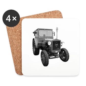 Tracteur Pioneer RS01 IFA Nordhausen DDR Oldtimer - Dessous de verre (lot de 4) - blanc - Devant