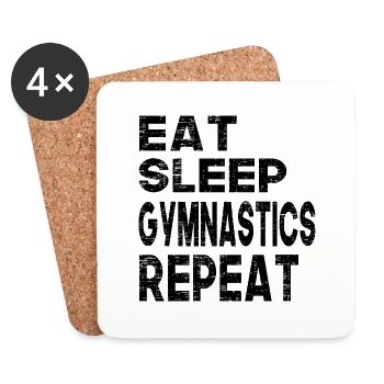 Eat Sleep Gymnastics Repeat For Gymnastics Lovers - Coasters (set of 4) - white - Front