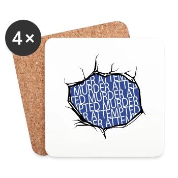 awesome bookish stuff funny book cat wine book fan - Coasters (set of 4) - white - Front