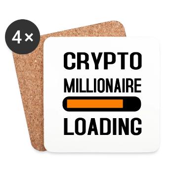 Trading de Bitcoin et d'actions cryptographiques - Dessous de verre (lot de 4) - blanc - Devant