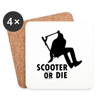 E-Scooter E-Roller Scooter - Untersetzer (4er-Set) - Weiß - Vorne