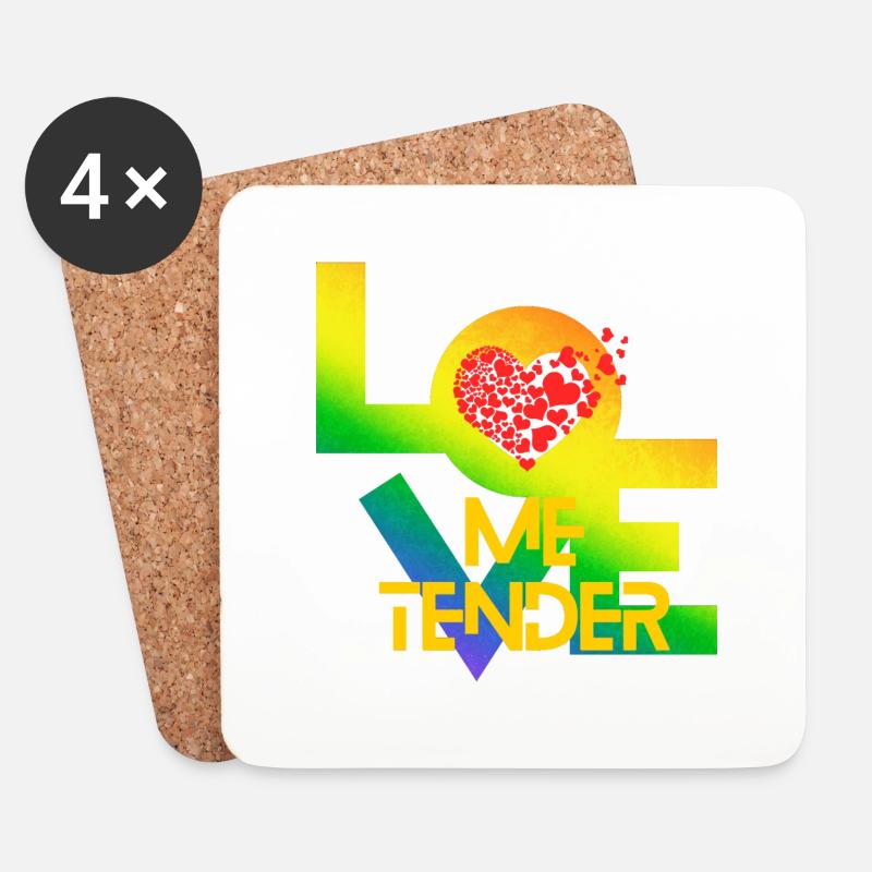 Liebe mich zärtlich - Untersetzer (4er-Set) - Weiß