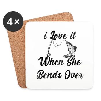 I Love It When She Bends Over - Coasters (set of 4) - white - Front
