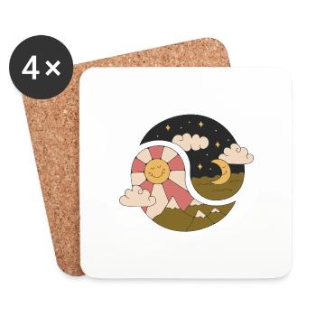 The Source Of Inspiration Is Nature Retro Designs - Coasters (set of 4) - white - Front